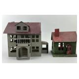Pair of Tin Litho Buildings.