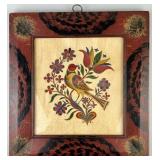 PA Dutch Folk Art David Ellinger Framed Theorem.