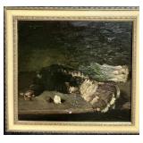1922 Hans Oehme "Still Life with Game and Leeks".