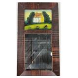 Antique Reverse Painted Federal Style Mirror.