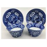 Clewï¿½s Staffordshire Summer Rose Cups & Saucers.