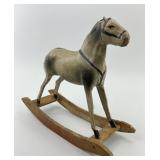 German Composition Stick Leg Rocking Horse.