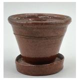 Small Pennsylvania Redware Pottery Planter Pot.