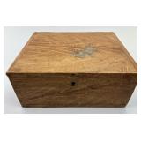 19th C. Wooden Travel Lap Desk Document Box.