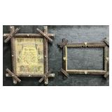 Pair of Folk Art Tramp Hobo Art Picture Frames.