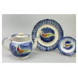 19th C. English Staffordshire Peafowl Spatterware.