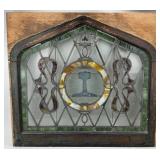 19th C Leaded Stained Glass Window.