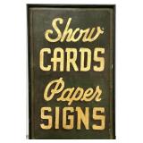 Framed Metal Advertising Cards & Paper Sign.