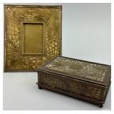 Tiffany Studios Pine Needle Caramel Frame & Box.