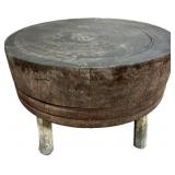 Large Early 19th C. 3 Legged Butcher Block.