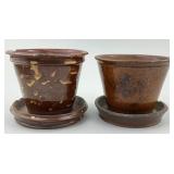 Smith Womesldorf  & Unsigned Redware Flower Pots.