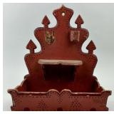 Pa Dutch Wood Folk Art Wall Shelf.