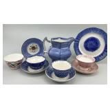 10pc Staffordshire Spatterware Pottery.