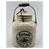 Grasseli Aresenate Poison Lidded Stoneware Jar.