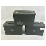 3 Military Style Metal Ammo Cans.