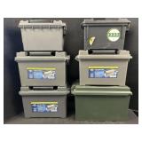 6 Various Sized Ammunition Boxes/Cans.