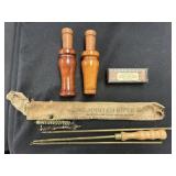 Marbles Riffle Rod, Duck Calls & Lyman Sights.