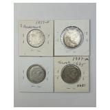 1937A, 1937F, 1937G .625 Silver 2 Reichsmark Coins