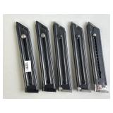 5 Ruger Mark II .22 LR Magazines.