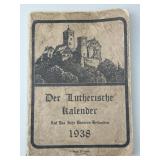 1938 German Lutheran Calendar.