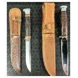 Case XX & KA-BAR Fixed Blade Hunting Knives.