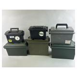 6 Plastic Ammo Cans.