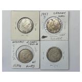 3 1937-A, 1 1937-J .625 Silver 2 Reichsmark Coins.