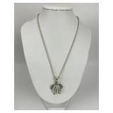 Sterling Silver Lagos Turtle Pendant Necklace.