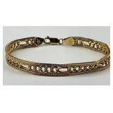 14KT Italian Gold Woven Link Bracelet.