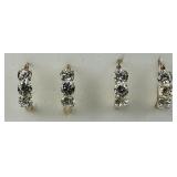 10KT & 14KT Gold Cubic Zirconia Hoop Earrings.