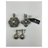 18KT & Sterling Pearl Accent Konstantino Jewelry.