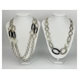 2 18K Gold Sterling Silver Lagos Caviar Necklaces.