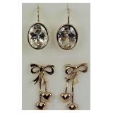 2 Pairs of 14KT Gold Earrings.