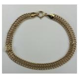 14KT Gold Milor Woven Link Chain Bracelet.