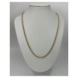 14KT Gold Twisted Rope Chain Necklace.