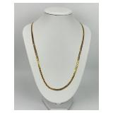 14KT Italian Gold Herringbone Etched Design Chain.