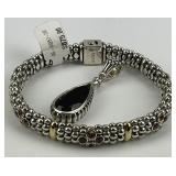 Sterling Silver Garnet Lagos Pendant & Bracelet.
