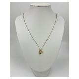 14KT Gold Natural Diamond Pendant Necklace.