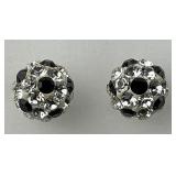 14KT Gold Diamond Ball Stud Earrings.