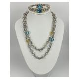 18K & Sterling Lagos Caviar Blue Topaz  Jewelry.