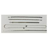 5pc Sterling Silver Bracelets & Necklaces Lot.