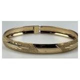 10KT Gold Textured Filigree Bangle.