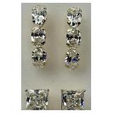 2 Pairs of Cubic Zirconia Earrings.