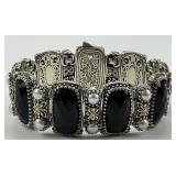 18KT & Sterling Pearl & Onyx Konstantino Bracelet.