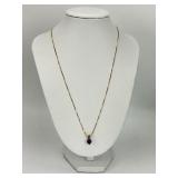 Amethyst Heart Pendant on 18KT Gold Chain.