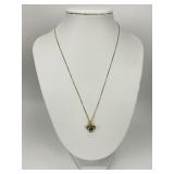 14KT Gemstone & Diamond Pendant Necklace.