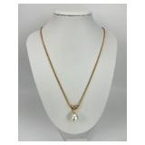 18KT Gold Iridesse Pearl & Diamond Necklace.