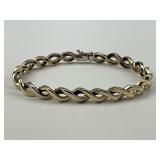 14KT Yellow & White Gold Twisted Link Bracelet.