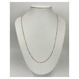 14KT Italian Gold Box Chain Necklace.