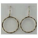 14KT Gold Hoop Dangle Earrings.